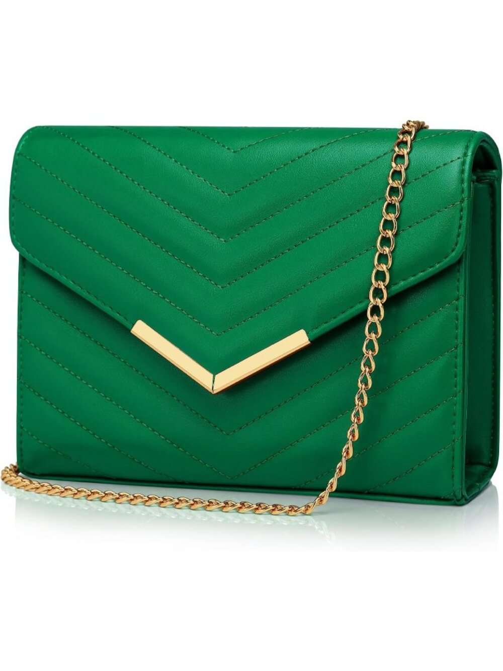 Women's Green Clutch Purses Envelope Chain Wedding Evening Crossbody Bag